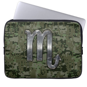 Funda Para Portátil Escorpio Zodiac Símbolo Olive Green Camo Digital