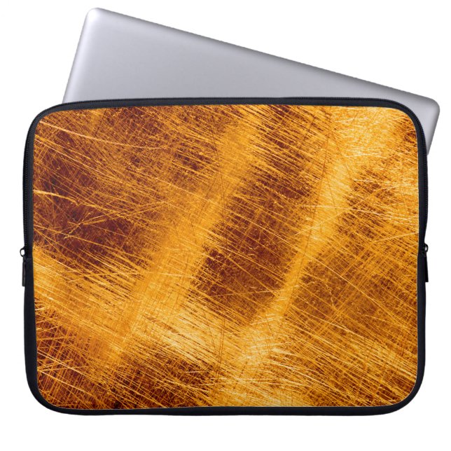 Funda Para Portátil Escrates sobre un fondo metálico de oro. abstracto (Frente)