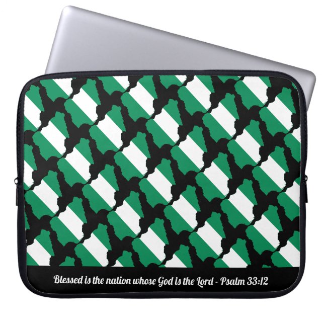 Funda Para Portátil Escritura de Personalizable de FLAG de NIGERIA (Frente)