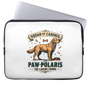 Funda Para Portátil Escuadrón de Caninos Gráfico Antiguo con Perro Pun