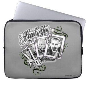 Funda Para Portátil Escuadrón suicida   Cartas de juego "Lucky You"