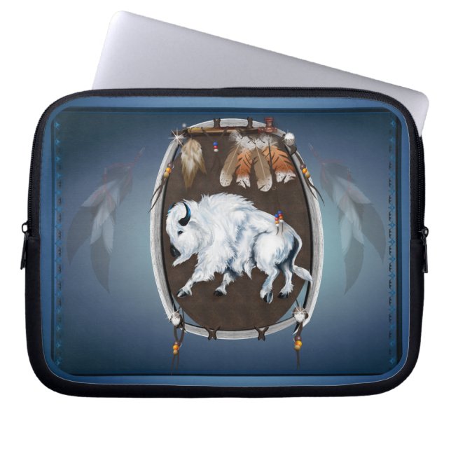Funda Para Portátil Escudo blanco del búfalo (Frente)