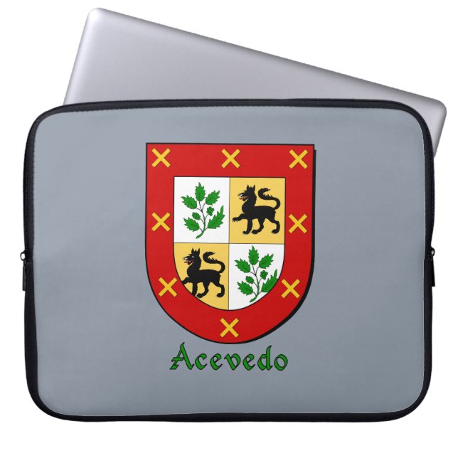 Funda Para Portátil Escudo de la familia Acevedo (Frente)