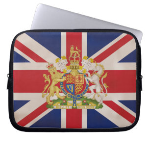 Funda Para Portátil Escudo real en Union Jack.