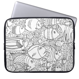 Funda Para Portátil Escuela inspirada de pescados