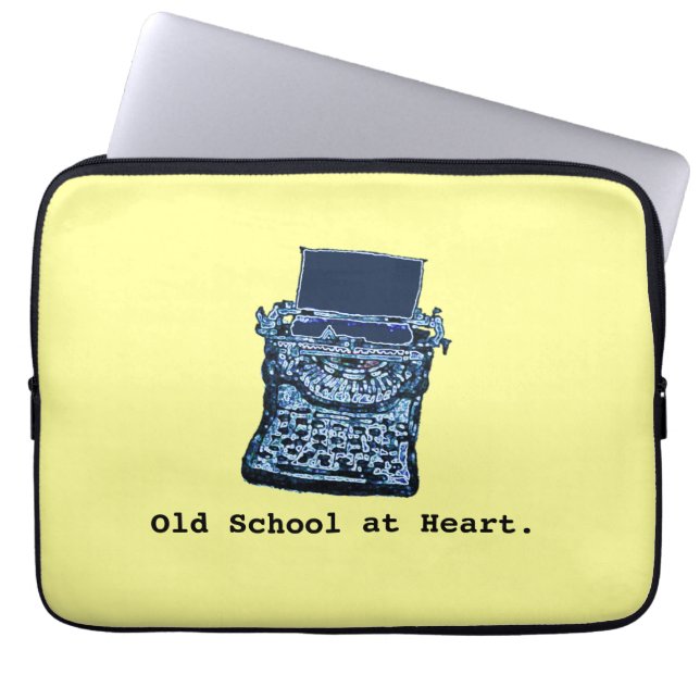 Funda Para Portátil Escuela vieja en la manga del corazón (Frente)