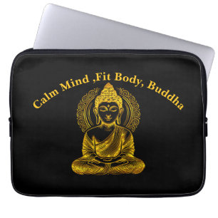 Funda Para Portátil Escultura Buda de Oro en la meseta de meditación s