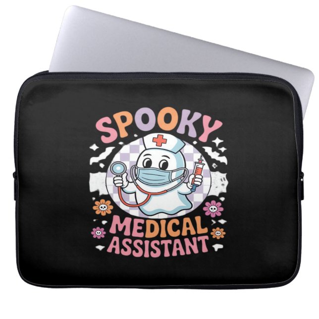 Funda Para Portátil Esencial de Halloween, espeluznante asistente médi (Frente)