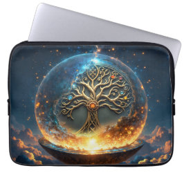 Funda Para Portátil Esfera de la Vida – El Árbol del Mundo Dorado. 