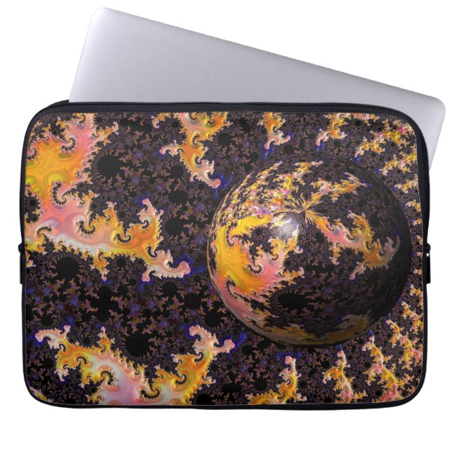 Funda Para Portátil Esfera de Tormenta de Fuego Fractal (Frente)