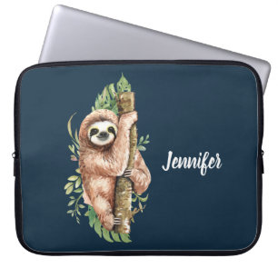 Funda Para Portátil Eslora de acuarela y hojas tropicales