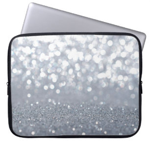 Funda Para Portátil Esparcen y brillan del abstracto purpurina platead