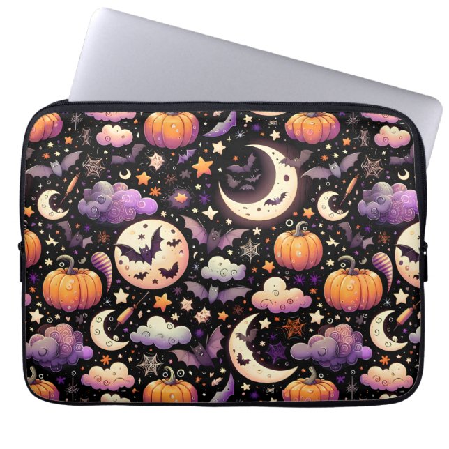 Funda Para Portátil Espectacular patrón de cielo nocturno de Halloween (Frente)