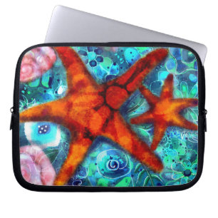 Funda Para Portátil Espectacular Starfish SeashelBeach Verde azulado P