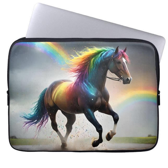 Funda Para Portátil Espectro de gracia: Caballo arcoiris bajo las arco (Frente)