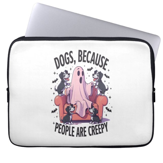 Funda Para Portátil Espeluznante fantasma de perro de Halloween (2) (Frente)