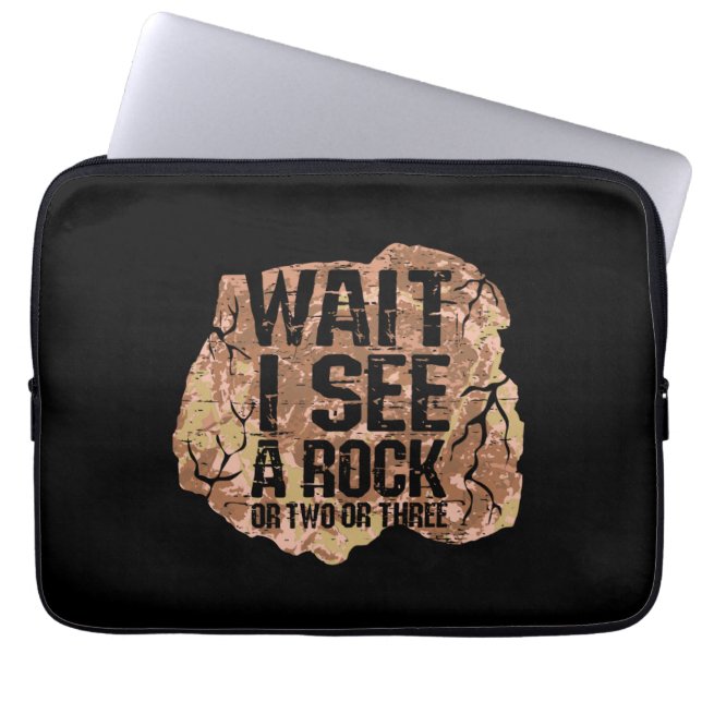 Funda Para Portátil Espera A Ver Una Roca (Frente)