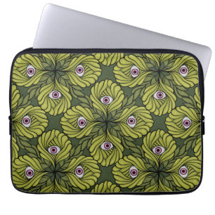 Funda Para Portátil Espinoso patrón de arte de fantasía verde de la pr