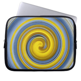 Funda Para Portátil Espiral amarilla y azul