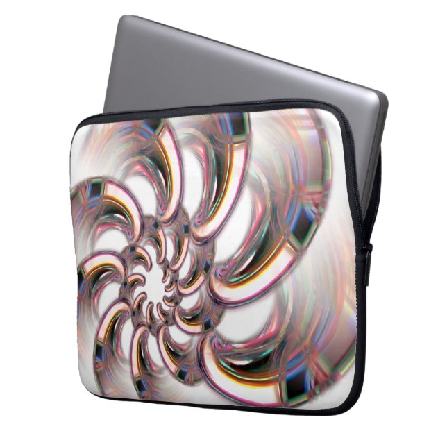 Funda Para Portátil Espiral de garras doradas en papel de tonos rosado (Anverso izquierdo)