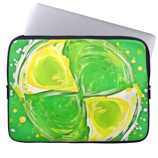 Funda Para Portátil Espiral Verde Lima (Frente)