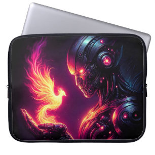 Funda Para Portátil Espíritu de Fuego Fénix Robot Ciber Futurista