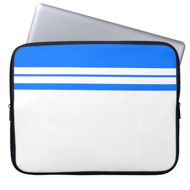 Funda Para Portátil Esporádico Brillante Azul Twin Carreras Rayas En B (Frente)