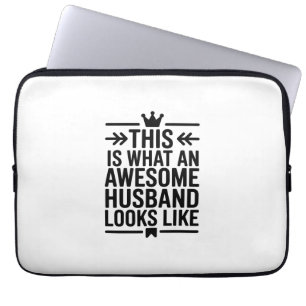 Funda Para Portátil Esposo Impresionante Tipografía Minimalista