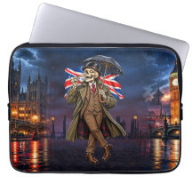 Esqueleto Británico Londres Lluvia Té Union Jack B
