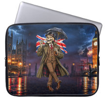 Esqueleto Británico Londres Lluvia Té Union Jack B
