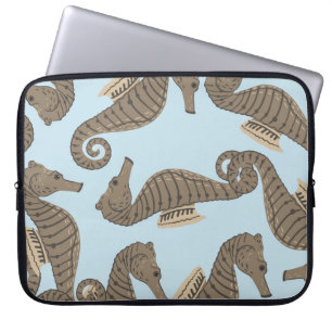 Funda Para Portátil Esqueleto de dinosaurio, patrón ininterrumpido.