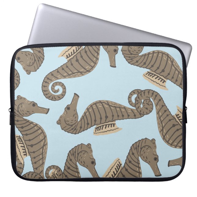 Funda Para Portátil Esqueleto de dinosaurio, patrón ininterrumpido. (Frente)