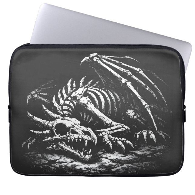 Funda Para Portátil Esqueleto de Dragón — por BurnsInHell (Frente)
