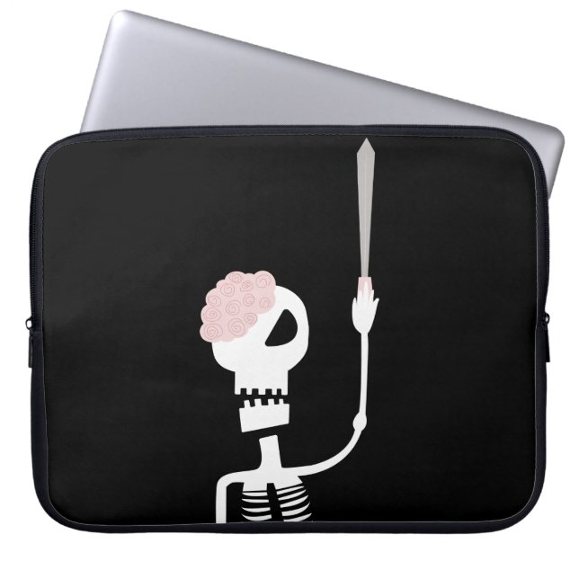 Funda Para Portátil esqueleto de Halloween con una espada  (Frente)