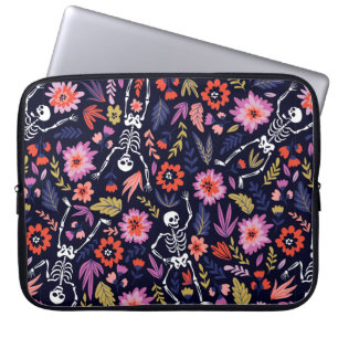 Funda Para Portátil Esqueletos bailarines en el estampado del jardín 