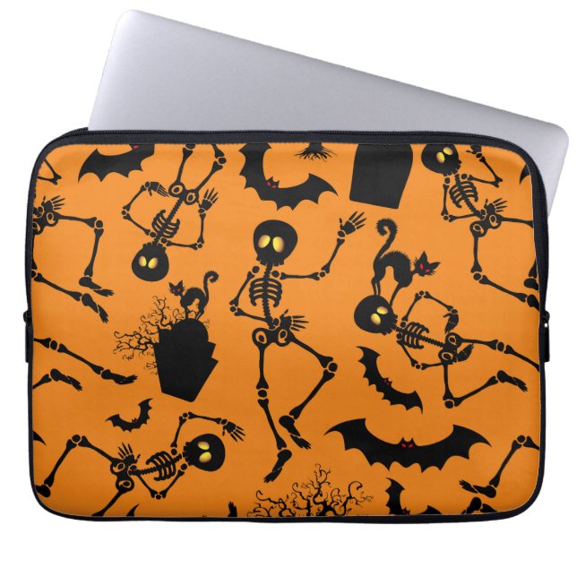 Funda Para Portátil Esqueletos de Halloween Danza macabra (Frente)