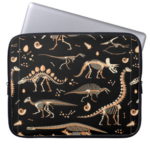 Funda Para Portátil Esqueletos del patrón de dinosaurios y fósiles