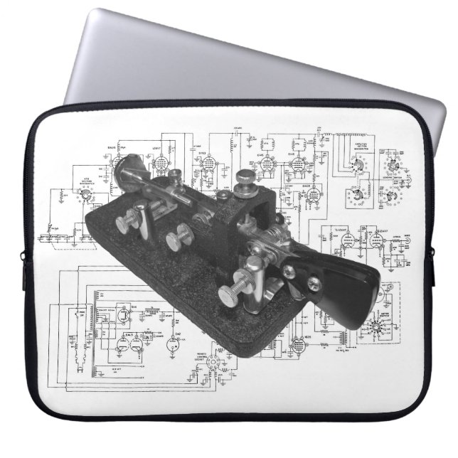 Funda Para Portátil Esquema de clave de radio de código Morse (Frente)
