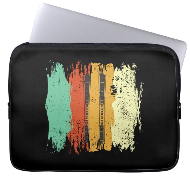 Funda Para Portátil Esquí Retro (Frente)
