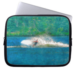 Funda Para Portátil Esquiador acuático de verano y lago