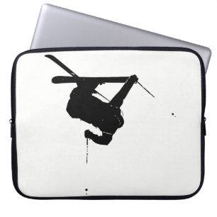 Funda Para Portátil Esquiador negro y blanco