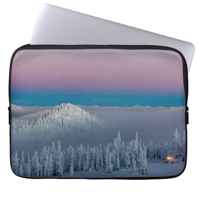 Funda Para Portátil Estación de montaña Whitefish, Montana (Frente)