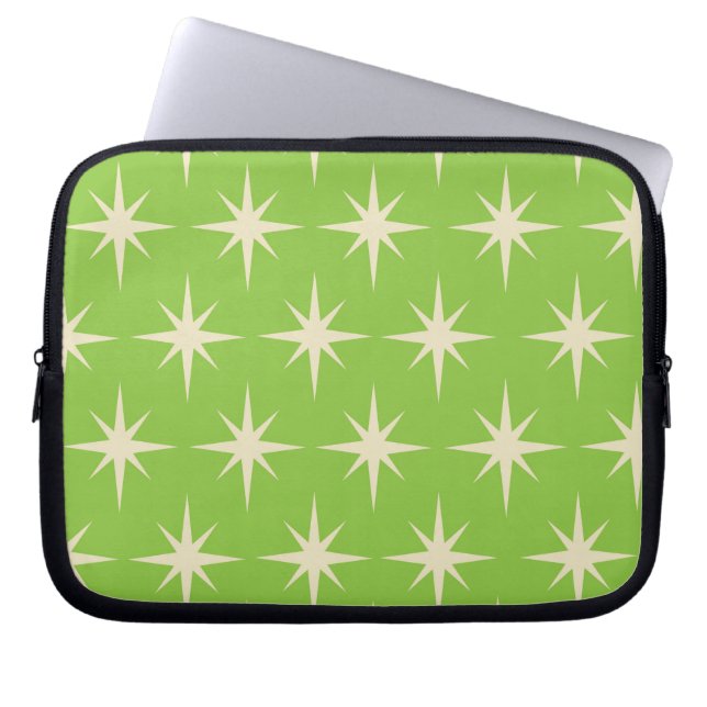 Funda Para Portátil Estallidos retro en el patrón verde limón (Frente)
