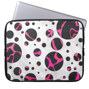 Funda Para Portátil Estampa de jirafa rosa caliente y negro