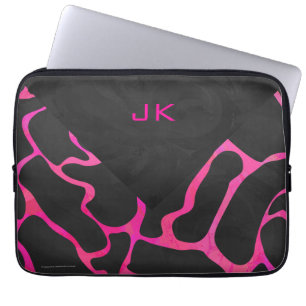 Funda Para Portátil Estampa de jirafa rosa caliente y negro