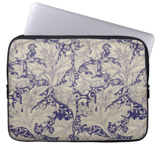 Funda Para Portátil Estampado de Alhelí de William Morris Azul Antiguo