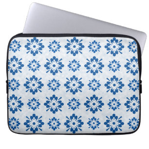 Funda Para Portátil Estampado de flores azul