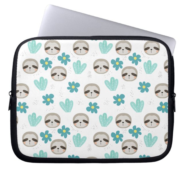 Funda Para Portátil Estampado de flores dulce de la pereza (Frente)