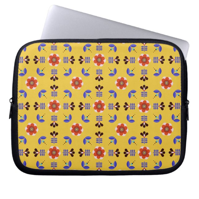 Funda Para Portátil Estampado de flores geométrico del estilo (Frente)