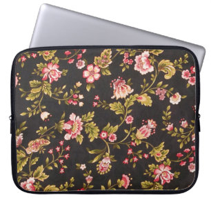 Funda Para Portátil Estampado de flores rosado y amarillo del vintage
